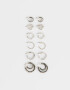 Aros Argollas Set Premium Silver Set De Aros Argolla Bañados En Plata - Plateado