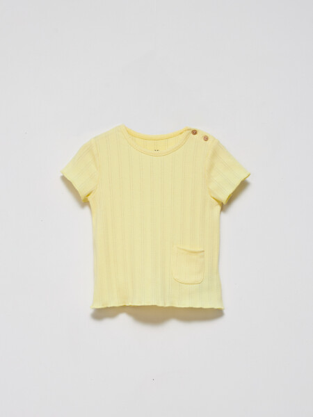 Camiseta de rib manga corta Amarillo