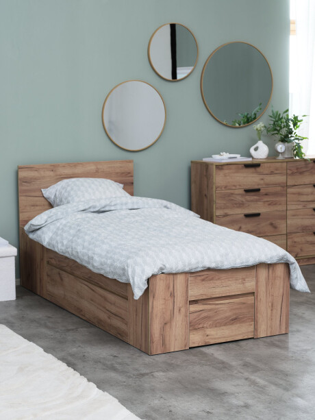 Estructura cama 90x200 LIMFJORDEN 3 cajones roble Estructura cama 90x200 LIMFJORDEN 3 cajones roble