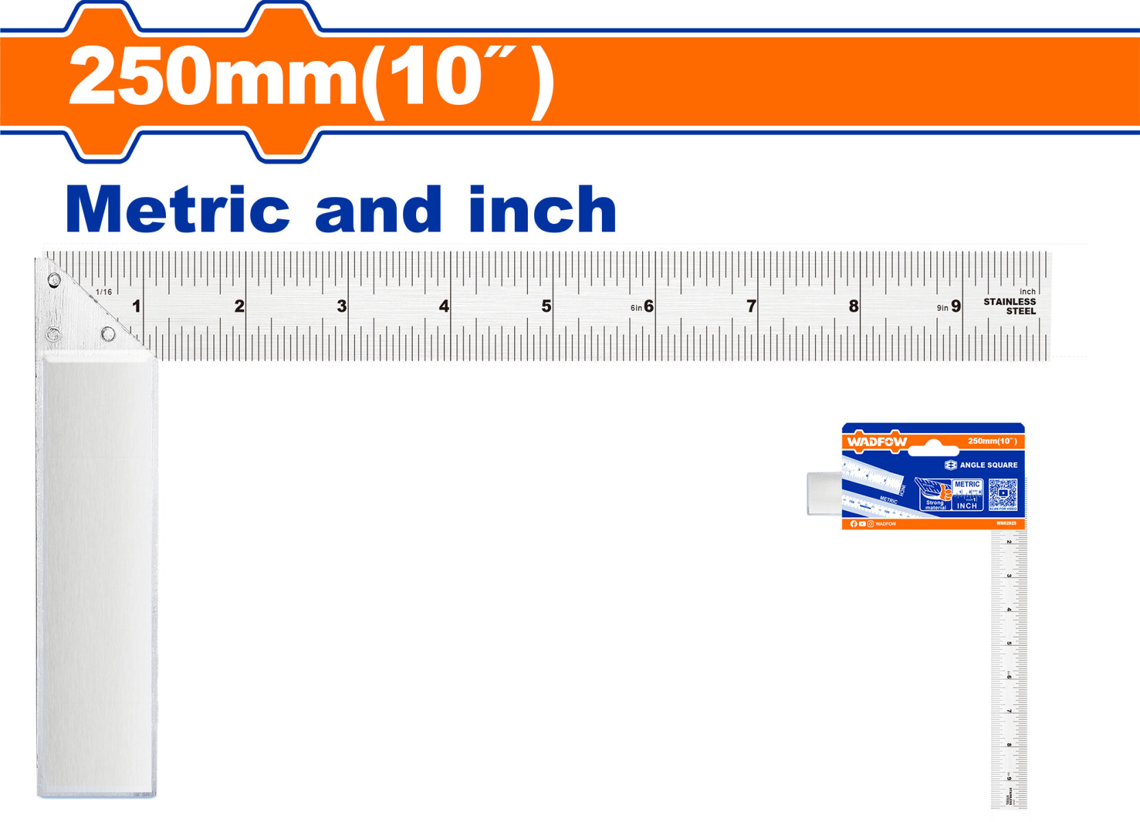 ESCUADRA ANGULO ALUMINIO 10´´ WADFOW WSR2925 
