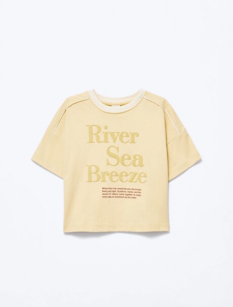 BLUSA MANGA CORTA INFANTIL CON ESTAMPA AMARILLO