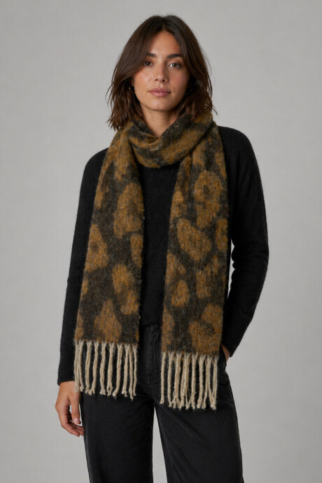 Bufanda Azalea Negra y beige