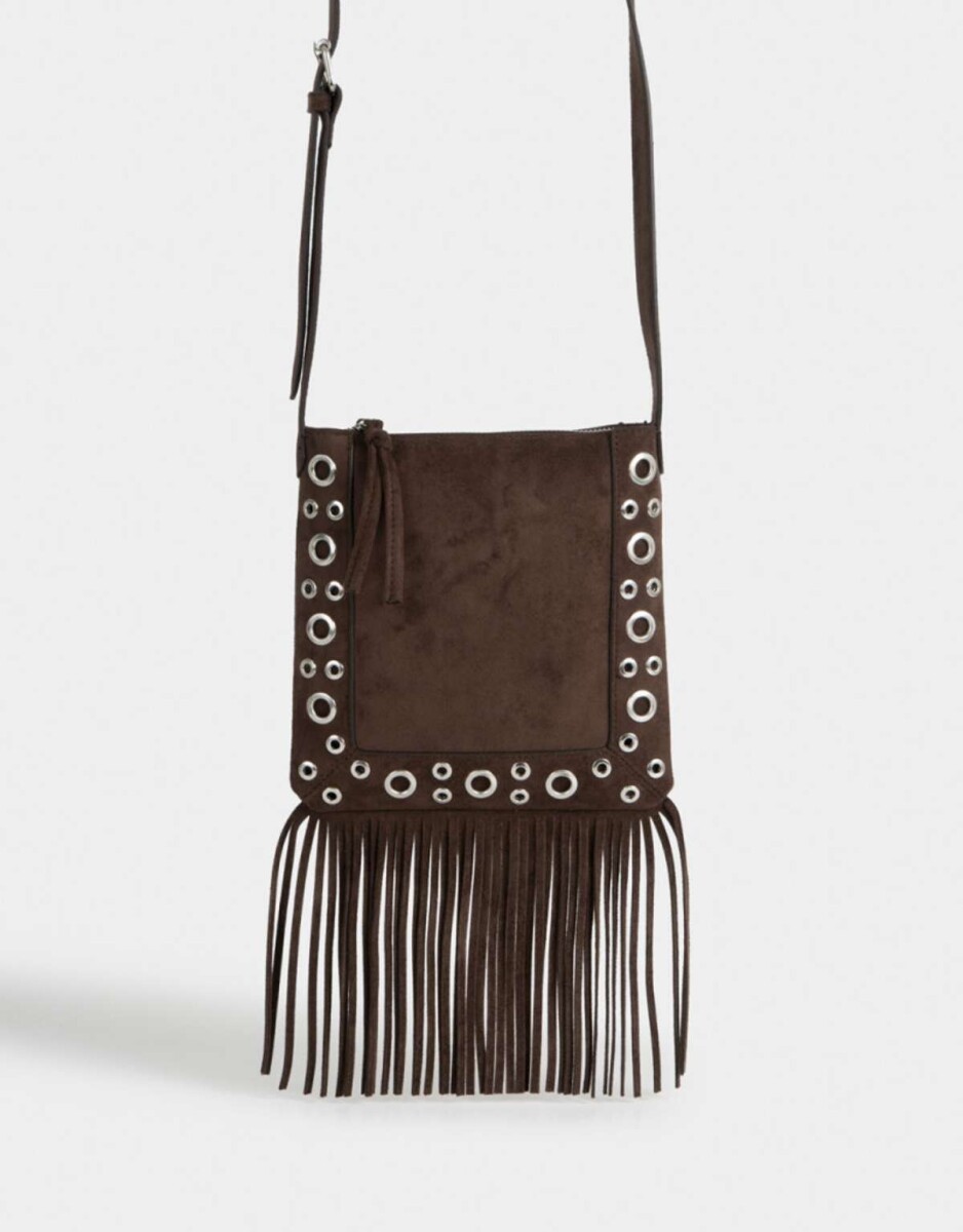 Bandolera Suede Flecos - Marron Chocolate 