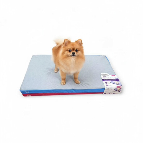 Cama P/Mascotas Frío/Calor Chica Reversible C/Cierre Lavable Azul-celeste