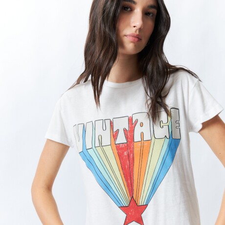 REMERA VINTAGE RAINBOW Blanco