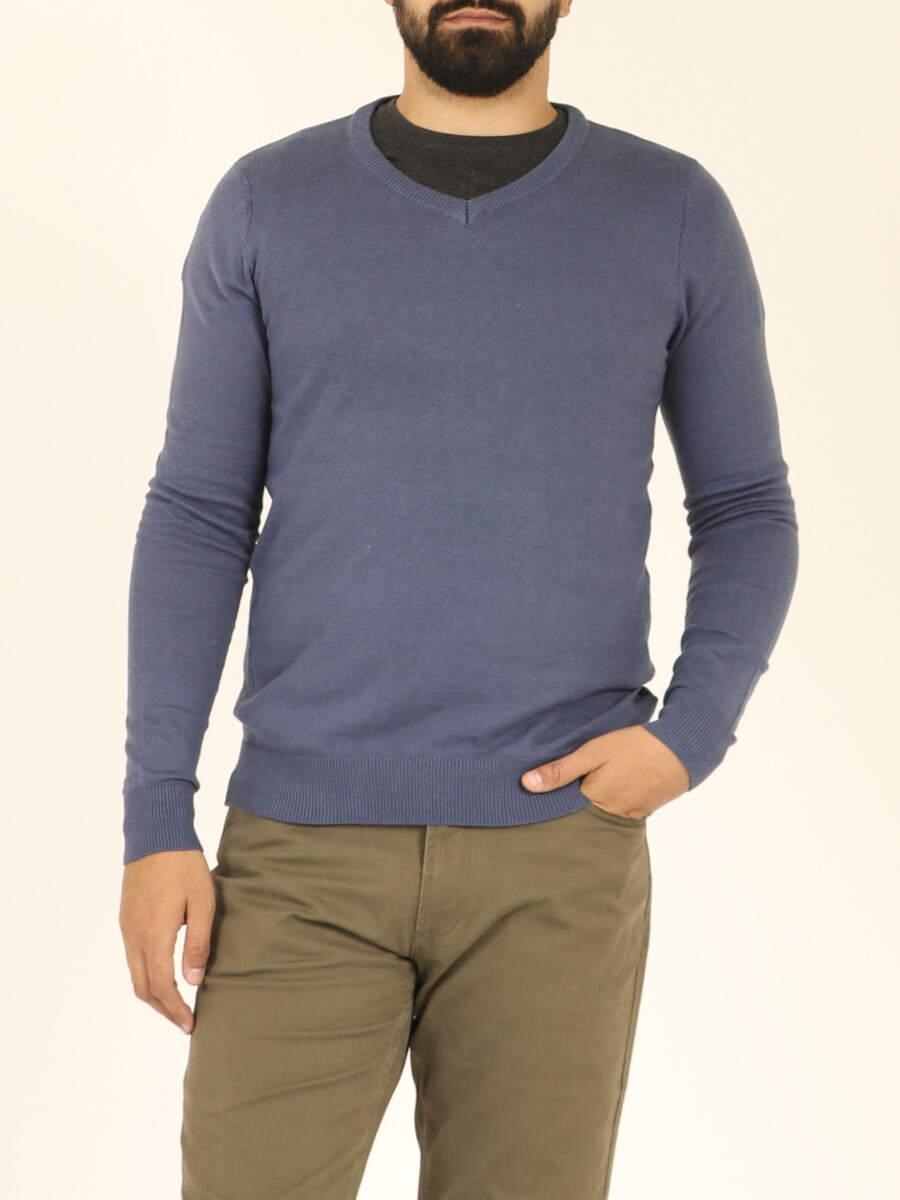 Sweater Slim Feraud - Azul Piedra 