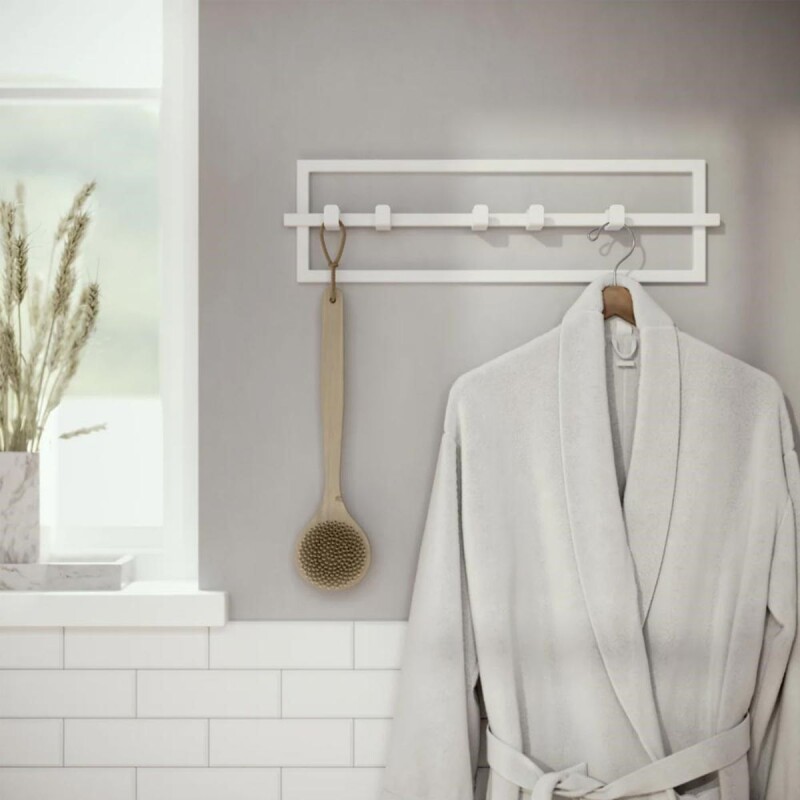 Perchero de pared 5 ganchos Blanco