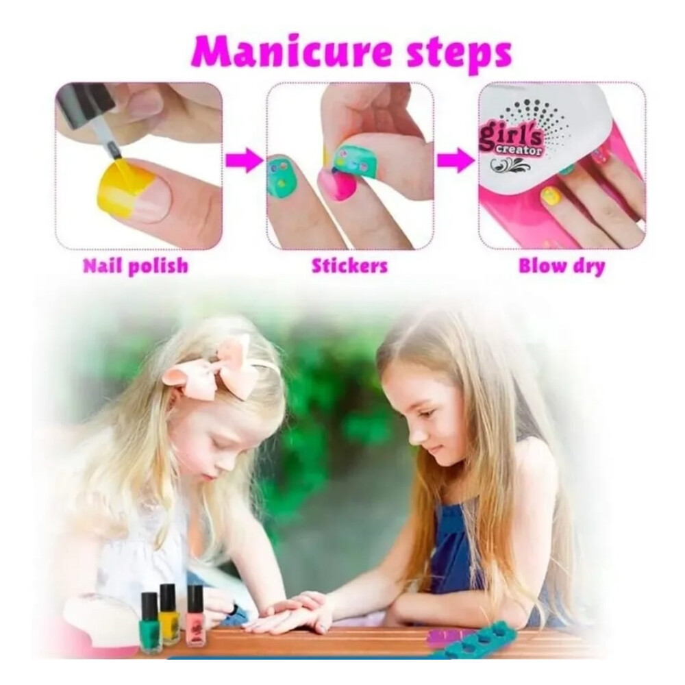 Set Uñas Infantil Para Decorar, Pintar Y Secar Set Uñas Infantil Para Decorar, Pintar Y Secar