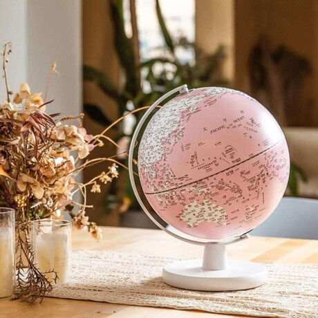 Globo terráqueo para escritorio Rosado