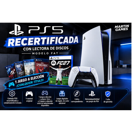 PS5 RECERTIFICADA MODELO FAT CON LECTORA PS5 RECERTIFICADA MODELO FAT CON LECTORA