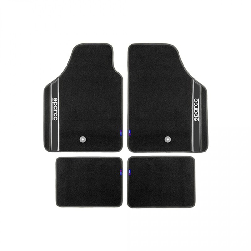 Sparco Alfombra Completo 4 piezas Negro