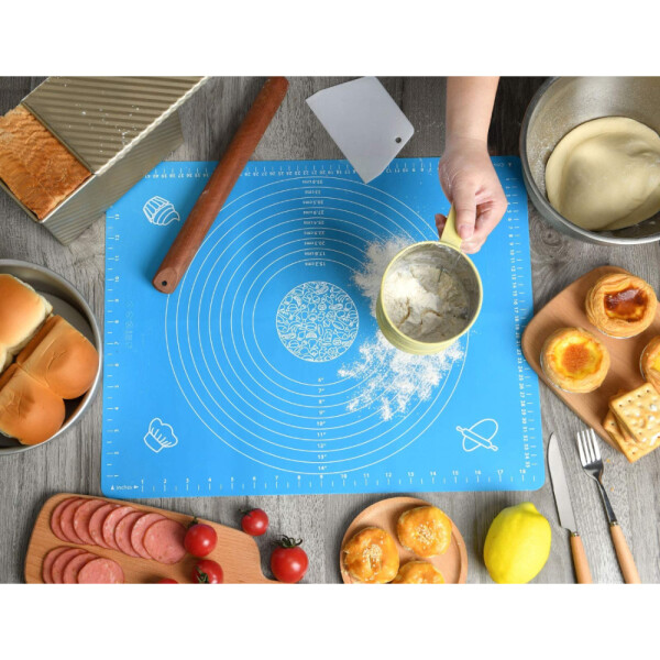 Alfombra De Silicona Para Repostería Pasteleria Con Medidas Color Variante Celeste