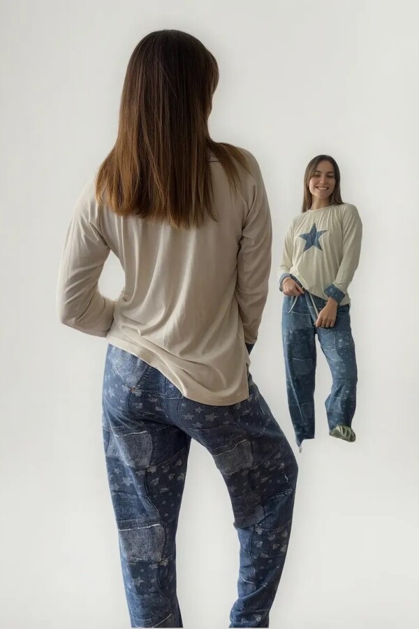 Pijama Manga Larga Estrella Pijama Manga Larga Estrella