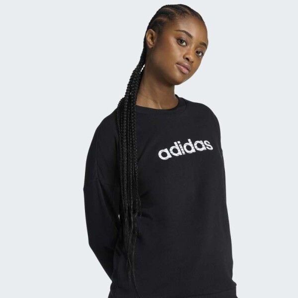 Buzo Adidas Essentials Big Linear French Terry Negro