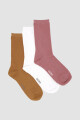 Pack de tres medias lisas. de algodón. en varios colores sur Variante 42