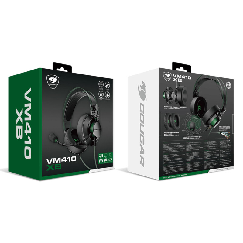 Auriculares Gamer Cougar VM410 XB Black Green Auriculares Gamer Cougar VM410 XB Black Green
