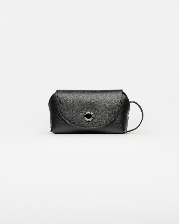 Bandolera Maldiva en efecto cuero Negro
