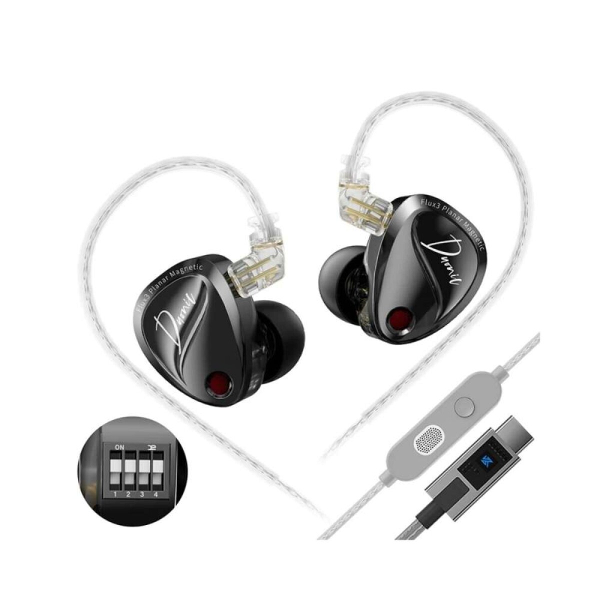 Auriculares Kz Duonic-bass Usb-c Con Microfono Y Switch 
