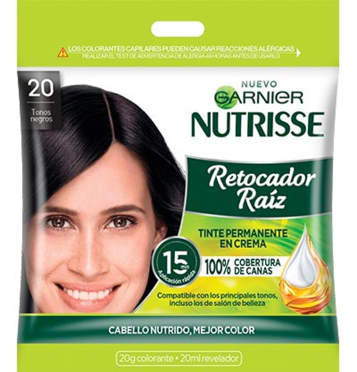 Garnier Nutrisse Retocador de Raíz Nº20 Tonos Negros | Cubre Canas al Instante y Dura Hasta el Lavado 