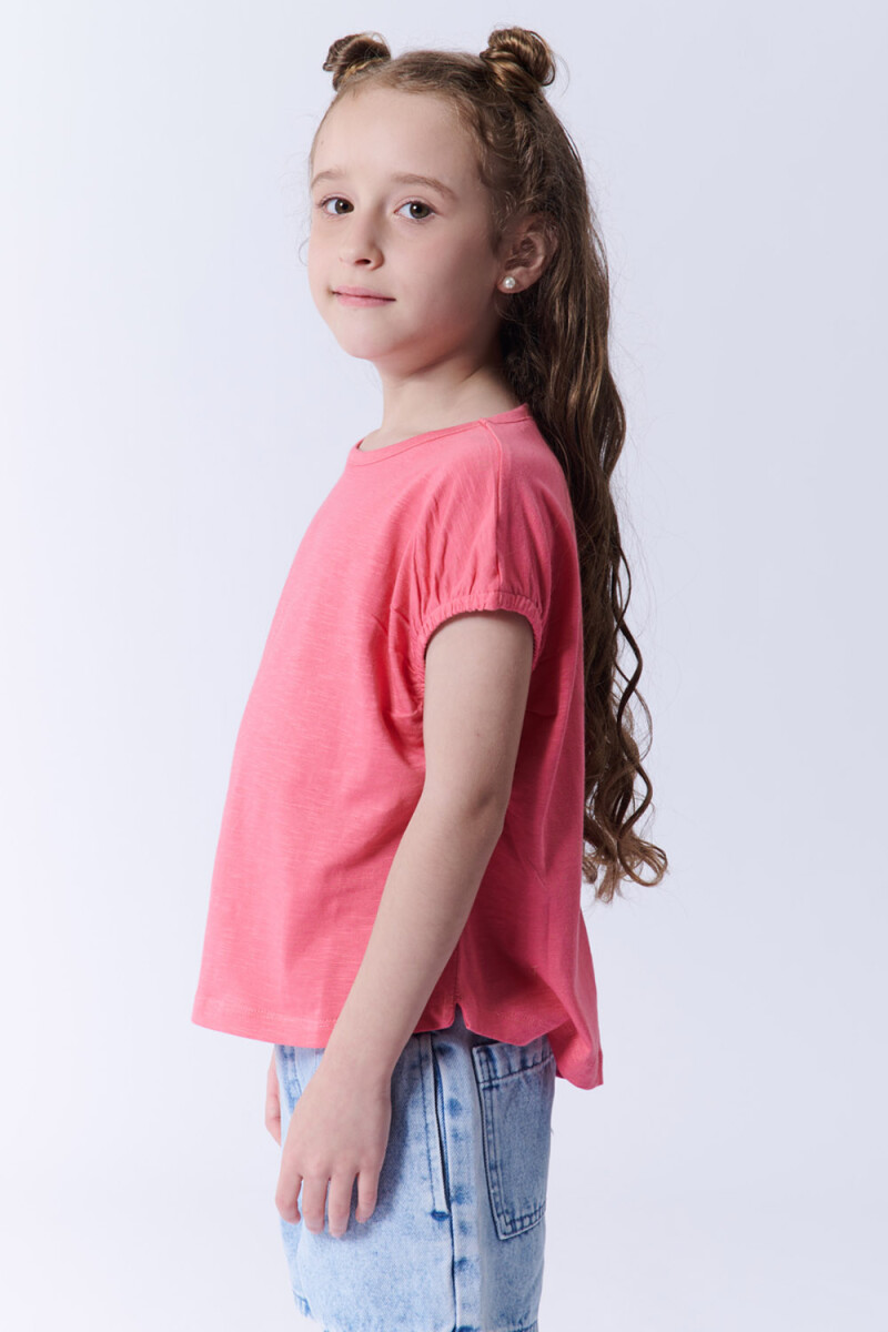 Remera crop Coral