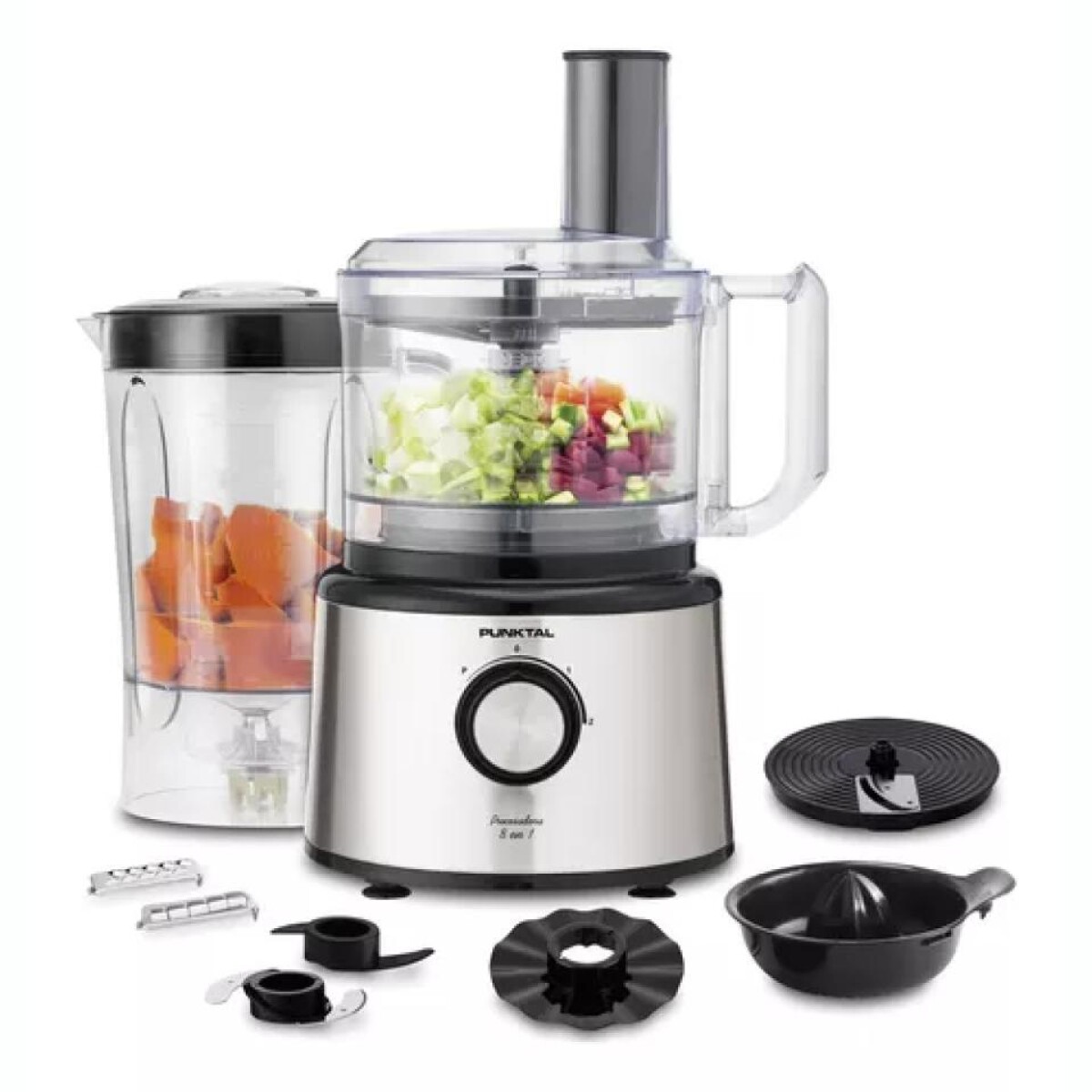 Multiprocesadora PUNKTAL PK-MP12 900W 9 En 1 Acero Inoxidable 