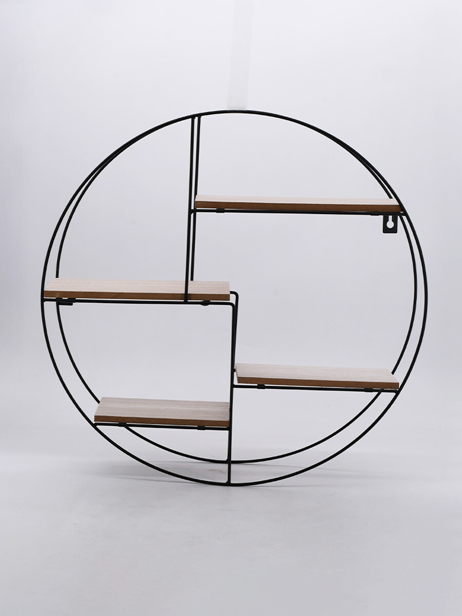 ESTANTERIA REDONDA DE PARED - NEGRO 