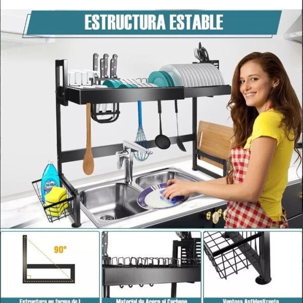 Escurridor Seca Platos Ajustable Regulable 65 a 95 cm Rack Acero Vajilla Ancho IMBACK Color Negro SPL015 Escurridor Seca Platos Ajustable Regulable 65 a 95 cm Rack Acero Vajilla Ancho IMBACK Color Negro SPL015