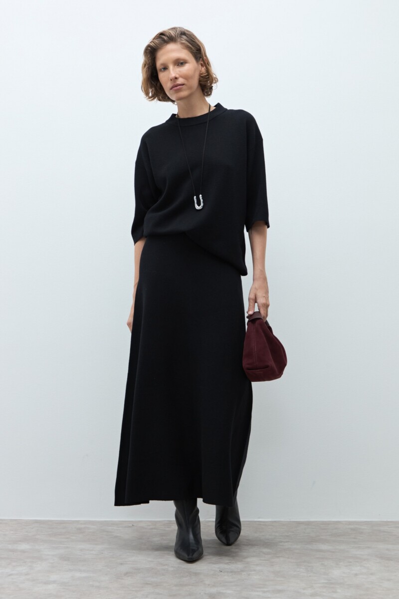 Falda tejida - negro 