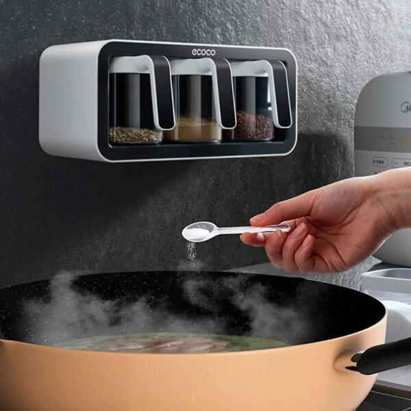 Especiero Dispensador Condimentero Acrilico Organiza Cocina Variante Color Negro