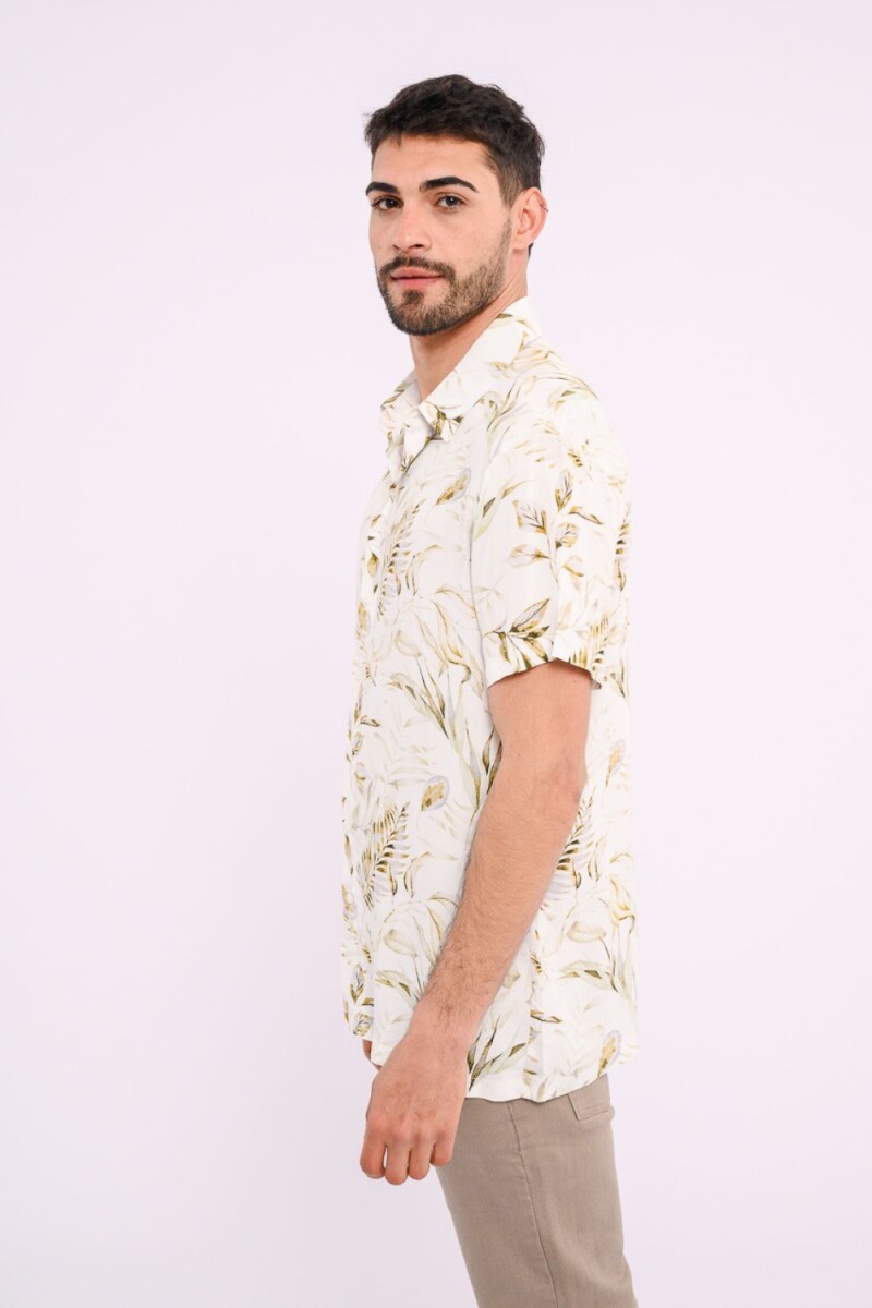 Camisa estampada Flores verde