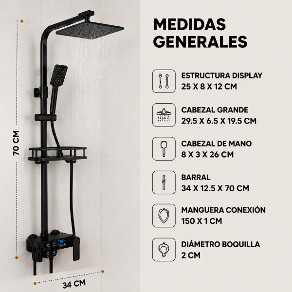Duchero Barral Exterior Monocomando Baño Display Temperatura Duchero Barral Exterior Monocomando Baño Display Temperatura