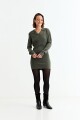 Vestido tejido cuello polo VERDE OLIVA
