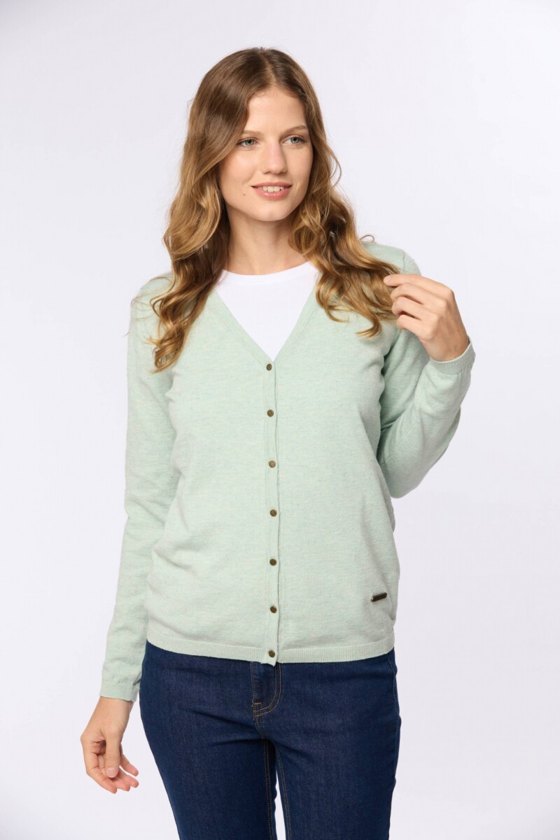 CARDIGAN CLÁSICO - Verde 