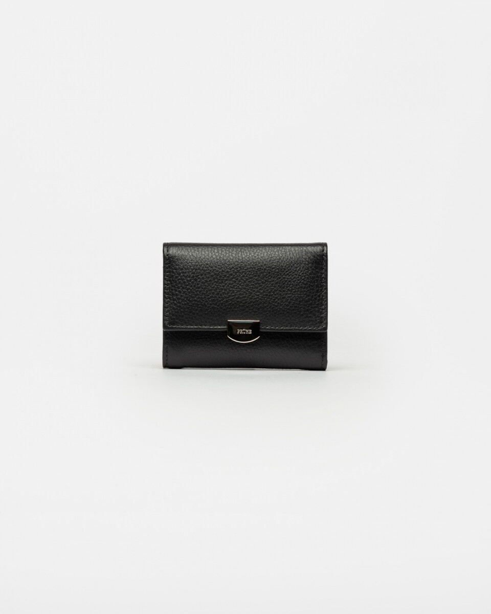 Billetera Marga En Cuero Graneado - Negro 