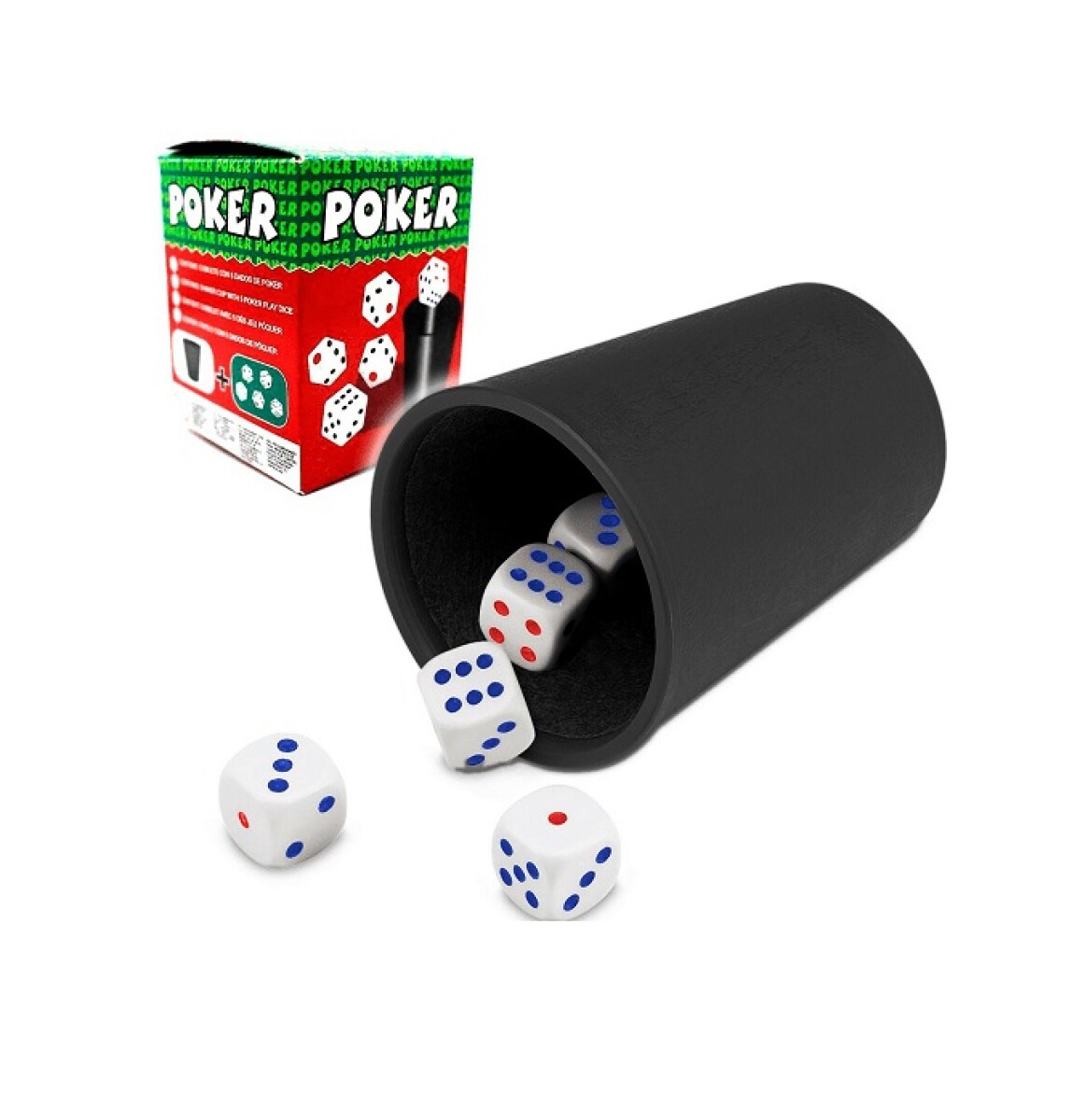 Cubilete Poker Con Dados - Plástico 