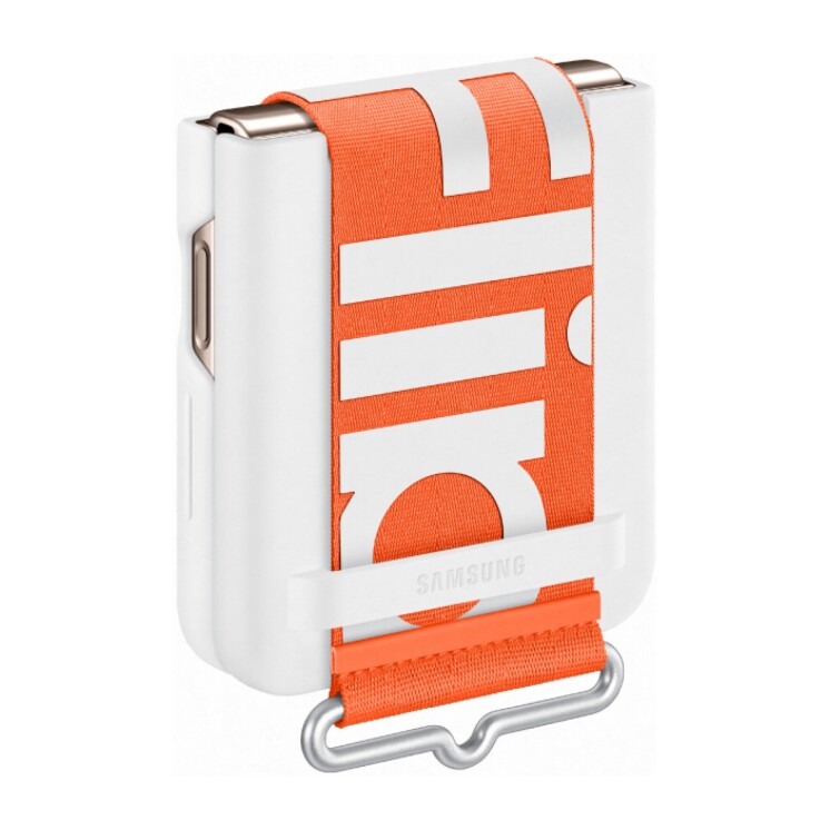 Silicone Cover con correa para Galaxy Z Flip4 White