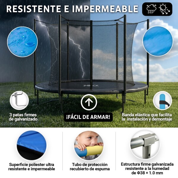 Cama Elastica 2.44 M Trampolin Saltarin Niños Adultos Grande Con Red Proteccion Imback Negro Cama Elastica 2.44 M Trampolin Saltarin Niños Adultos Grande Con Red Proteccion Imback Negro