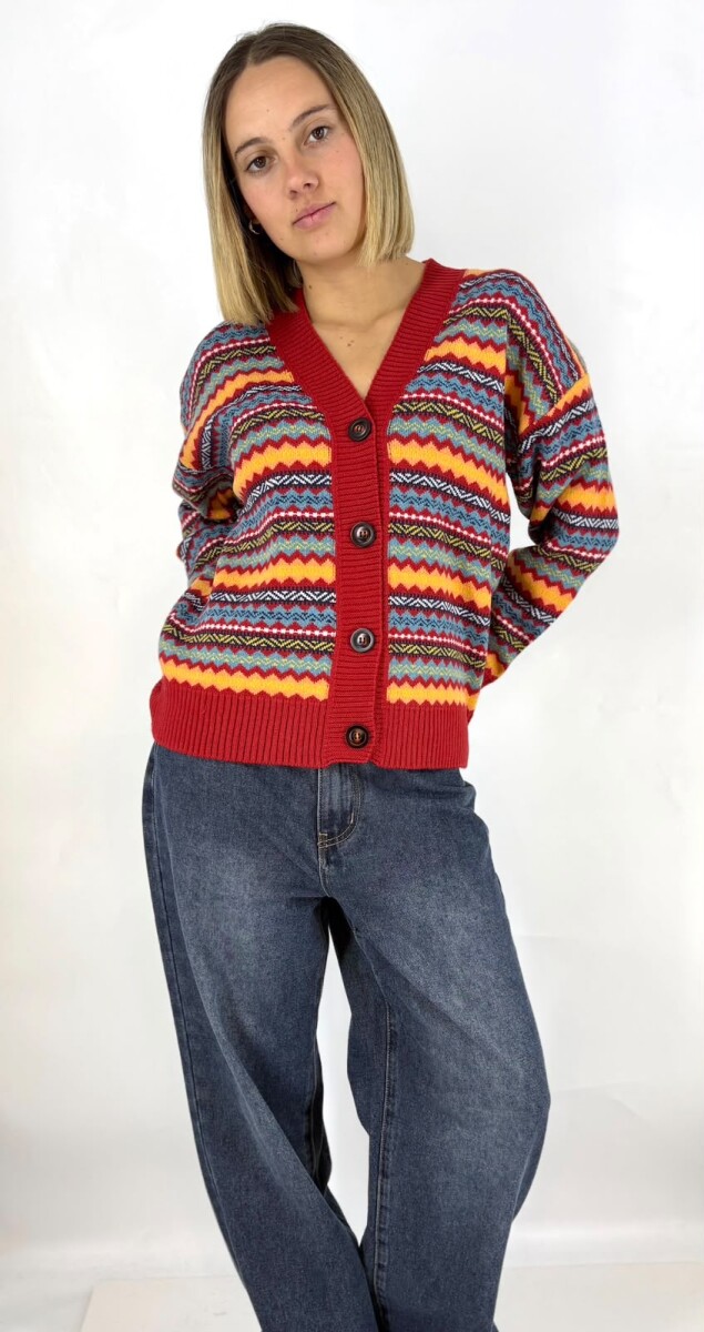 SACO SLOWLY 2446 ESTAMPADO - ROJO 