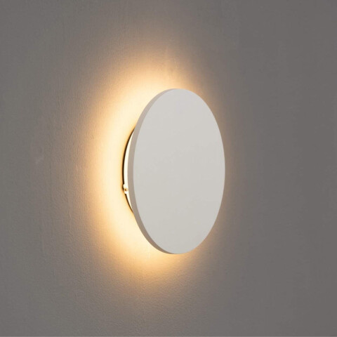 Aplique pared redondo bco 12W cálida IP65 600lm ZU0325
