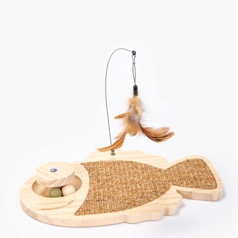 Juguete interactivo gatos madera y fibra de sisal Pez 35*32*30cm Juguete Interactivo Gatos Madera Y Fibra De Sisal Pez 35*32*30cm