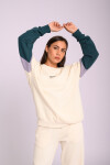 Buzo felpa oversize - Estampa bordada Crudo