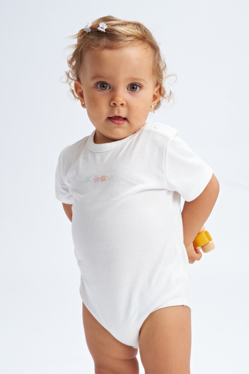 Body manga corta Estampado Bloom - Blanco