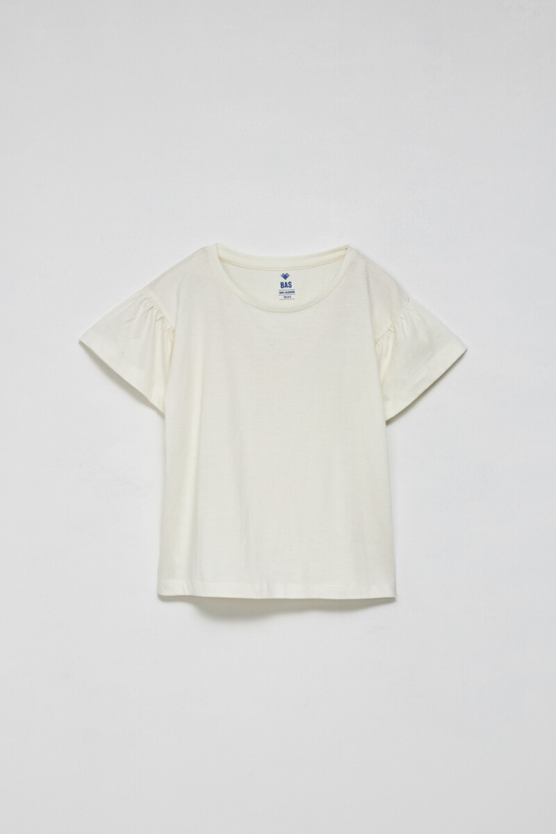 Camiseta manga corta volado Crudo