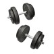 Kit 2 Mancuernas Maciza Cromada C/ Rosca + 30 Kilos Pesas 2x10Kg 2x5Kg
