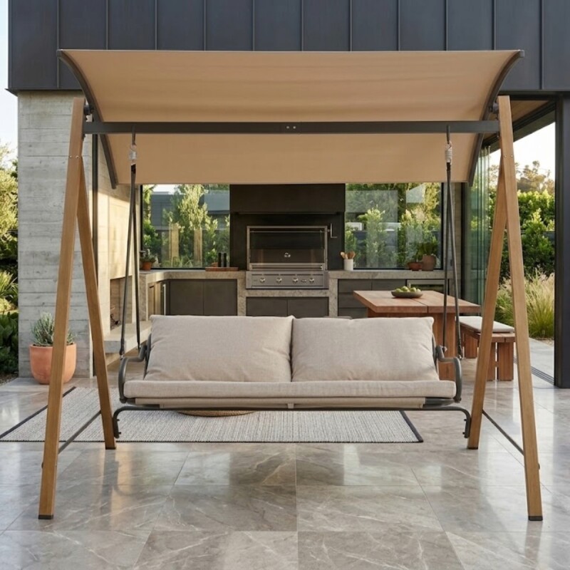 HAMACA BEIGE C/TECHO 194X136X173CM Unica