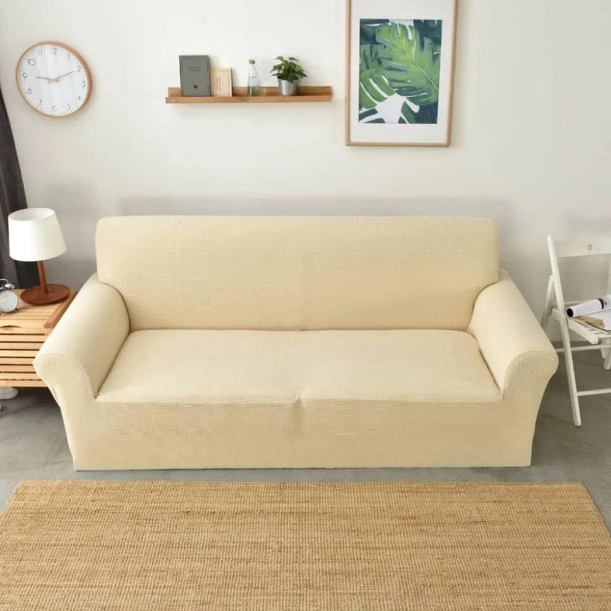 Funda sillón 1 cuerpo lisa - crema 
