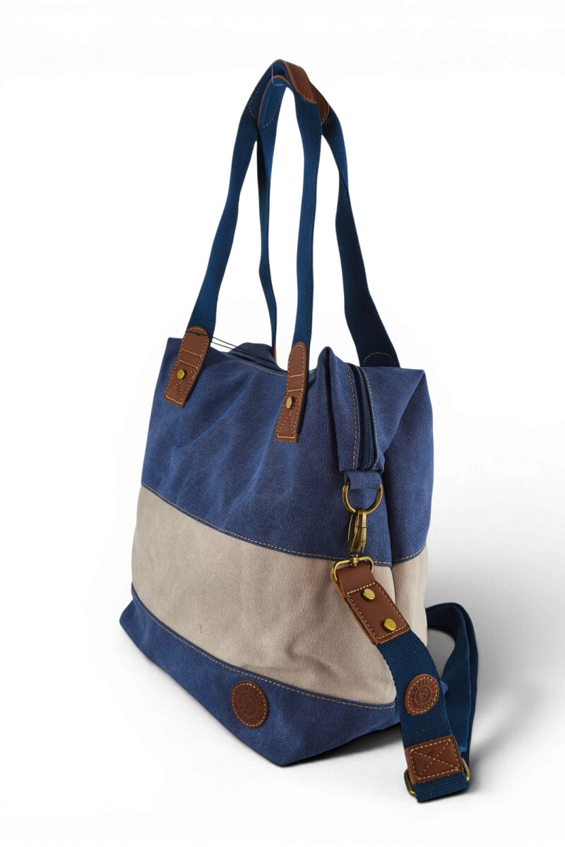 Bolso cartera lona azul