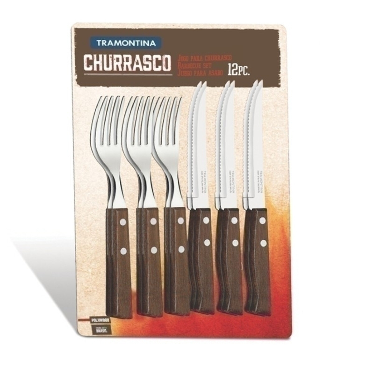 Juego de cubiertos para asado modelo CHURRASCO, 12 piezas - TN8289 