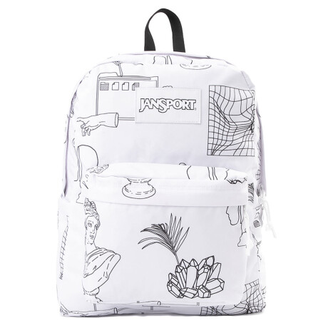 Mochila Jansport Superbreak 25 L Original Unisex Blanco Con Figuras