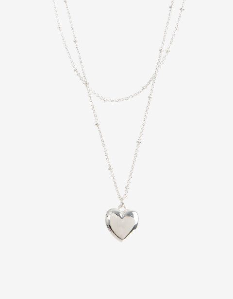 Collares Cortos Con Dijes Collar Corto Layer Corazón - Plateado